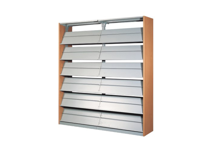 图书馆家具|期刊架、杂志柜|办公家具|单柱双面六层期刊展示架 CG-QJD2-6