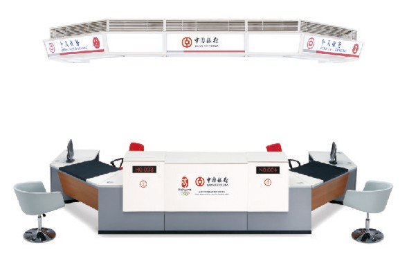 金融、法院家具|中行营业厅家具|办公家具|咨询服务台与灯箱 CG-ZYZ-T03