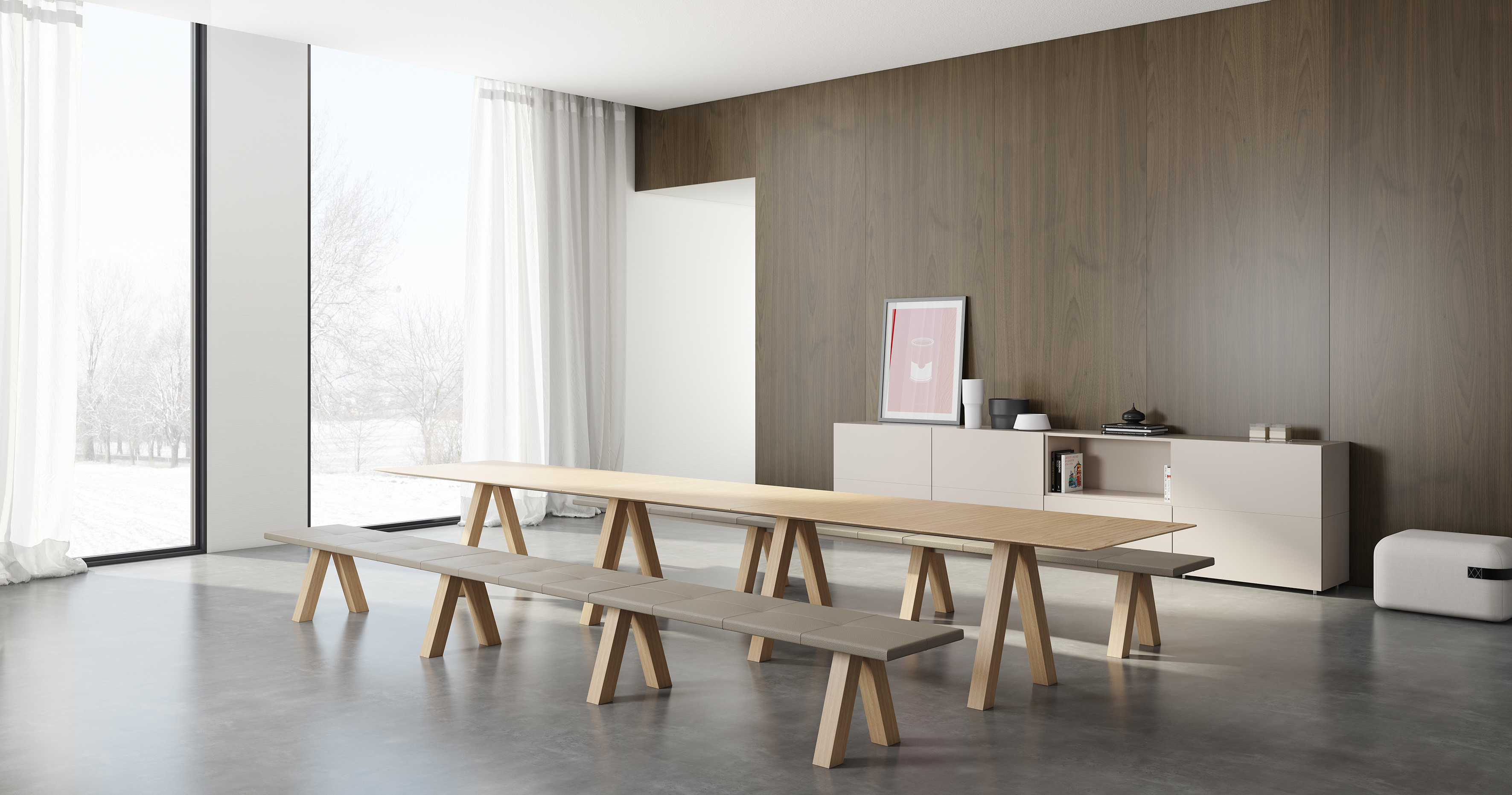 万象城网页版 - 坐具|长凳|办公家具|万象城(中国)家具|Trestle bench 长凳