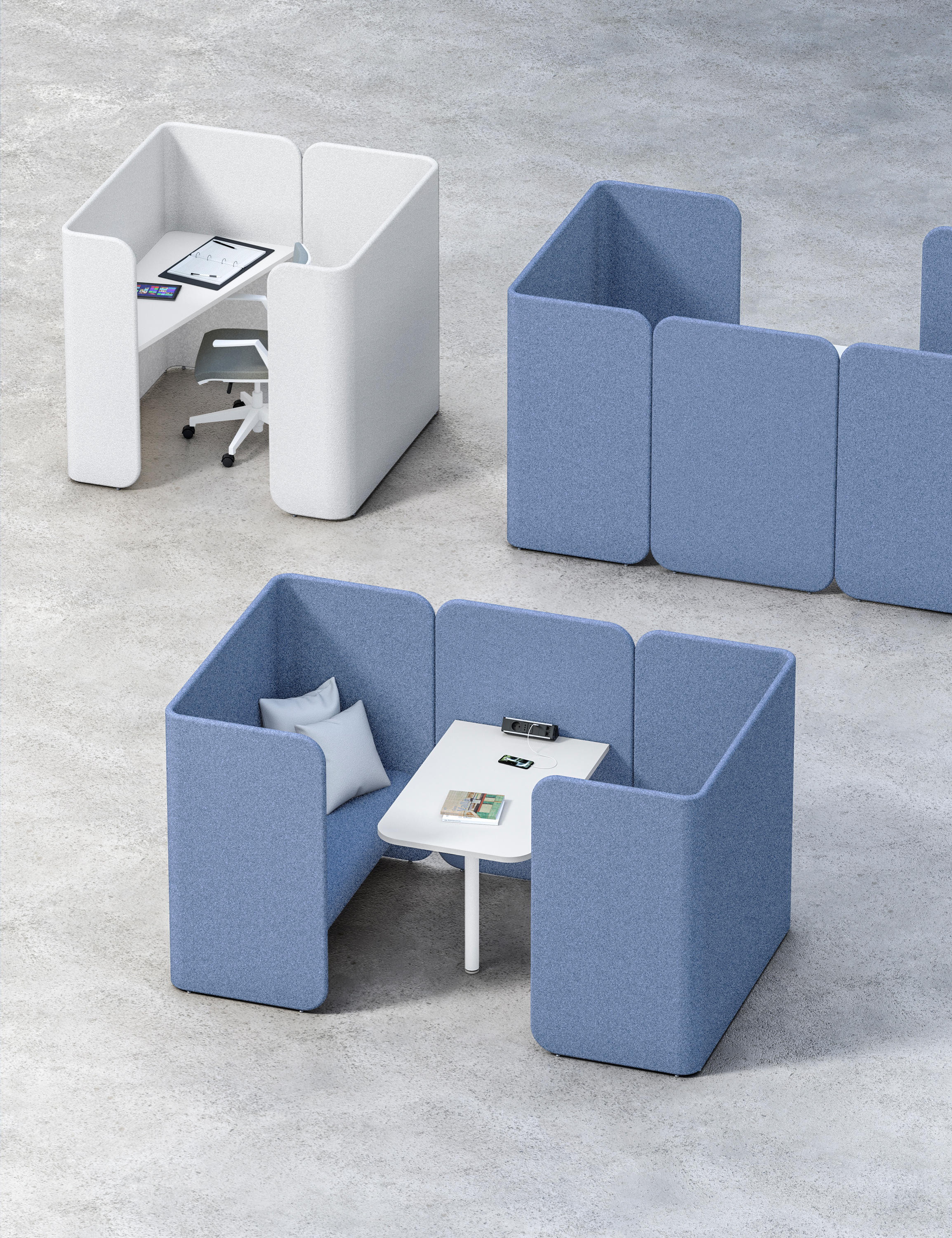 办公屏风|屏风工作站|办公家具|万象城(中国)家具|Hug Modular Pods 工作卡位