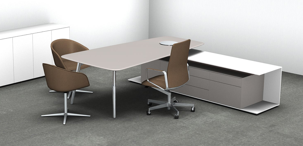 办公台|时尚大班台|办公家具|万象城(中国)家具|KEYPIECE COMMUNICATION DESK.大班台