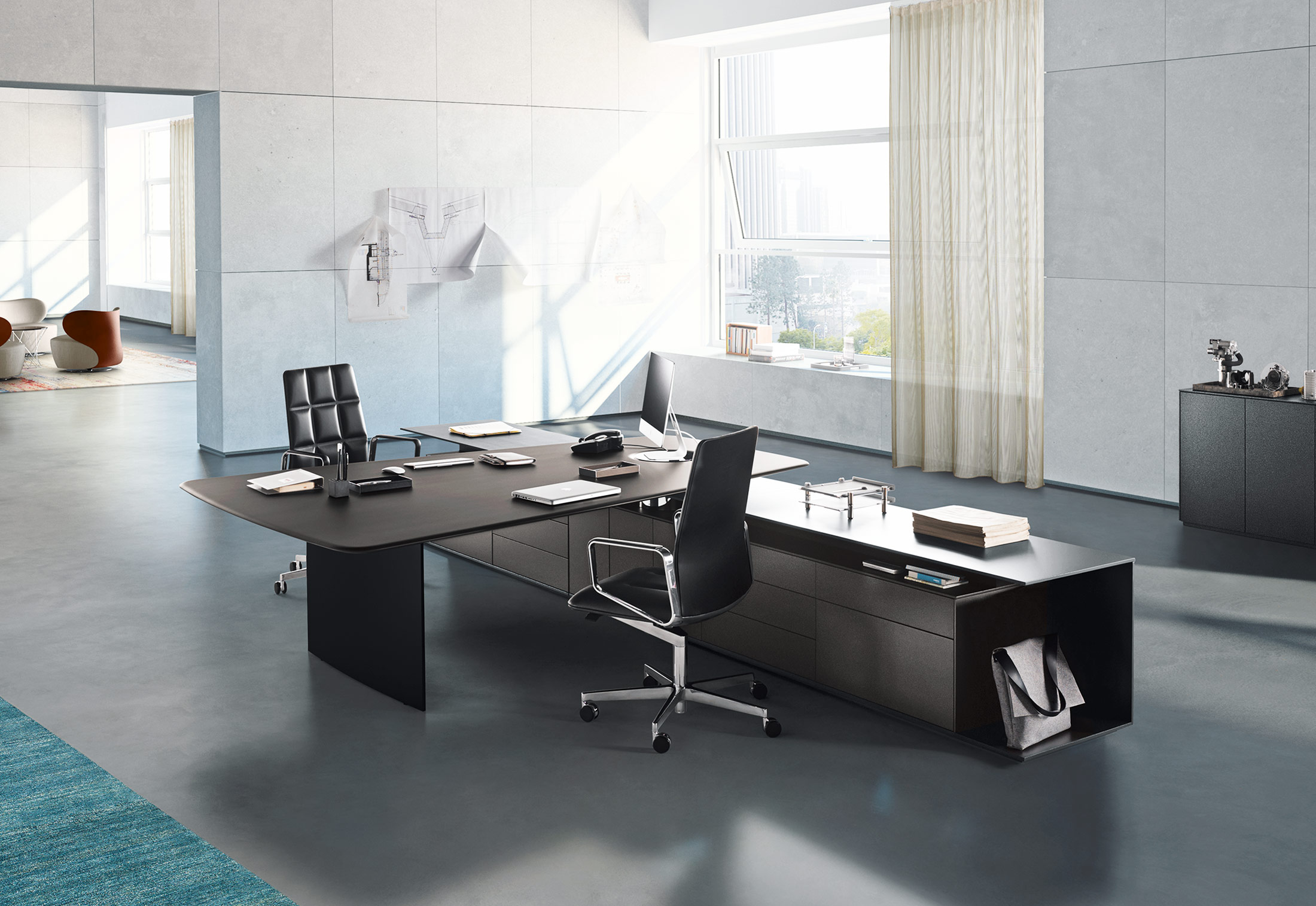 办公台|时尚大班台|办公家具|万象城(中国)家具|KEYPIECE COMMUNICATION DESK.大班台