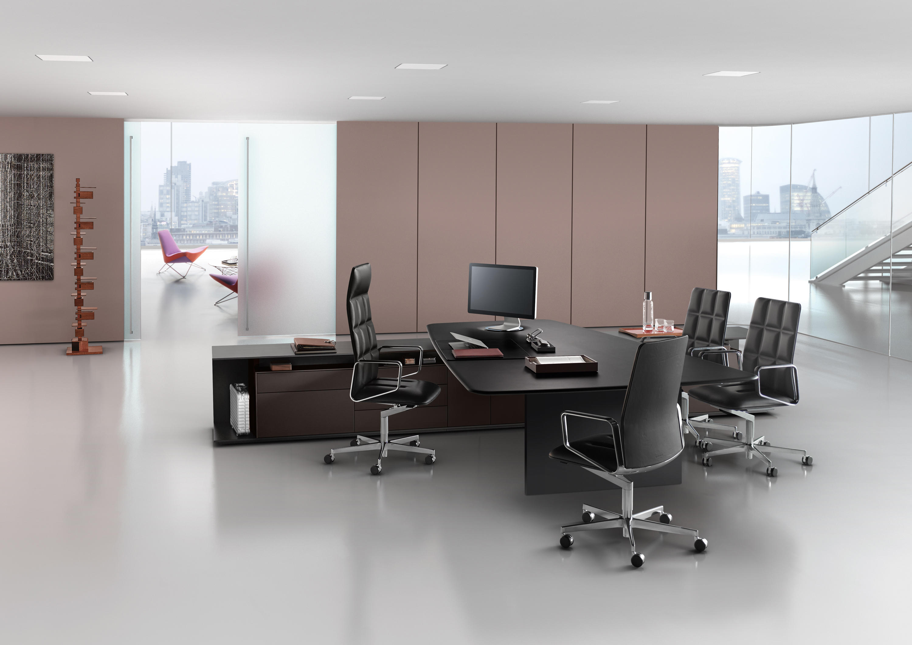 办公台|时尚大班台|办公家具|万象城(中国)家具|KEYPIECE COMMUNICATION DESK.大班台