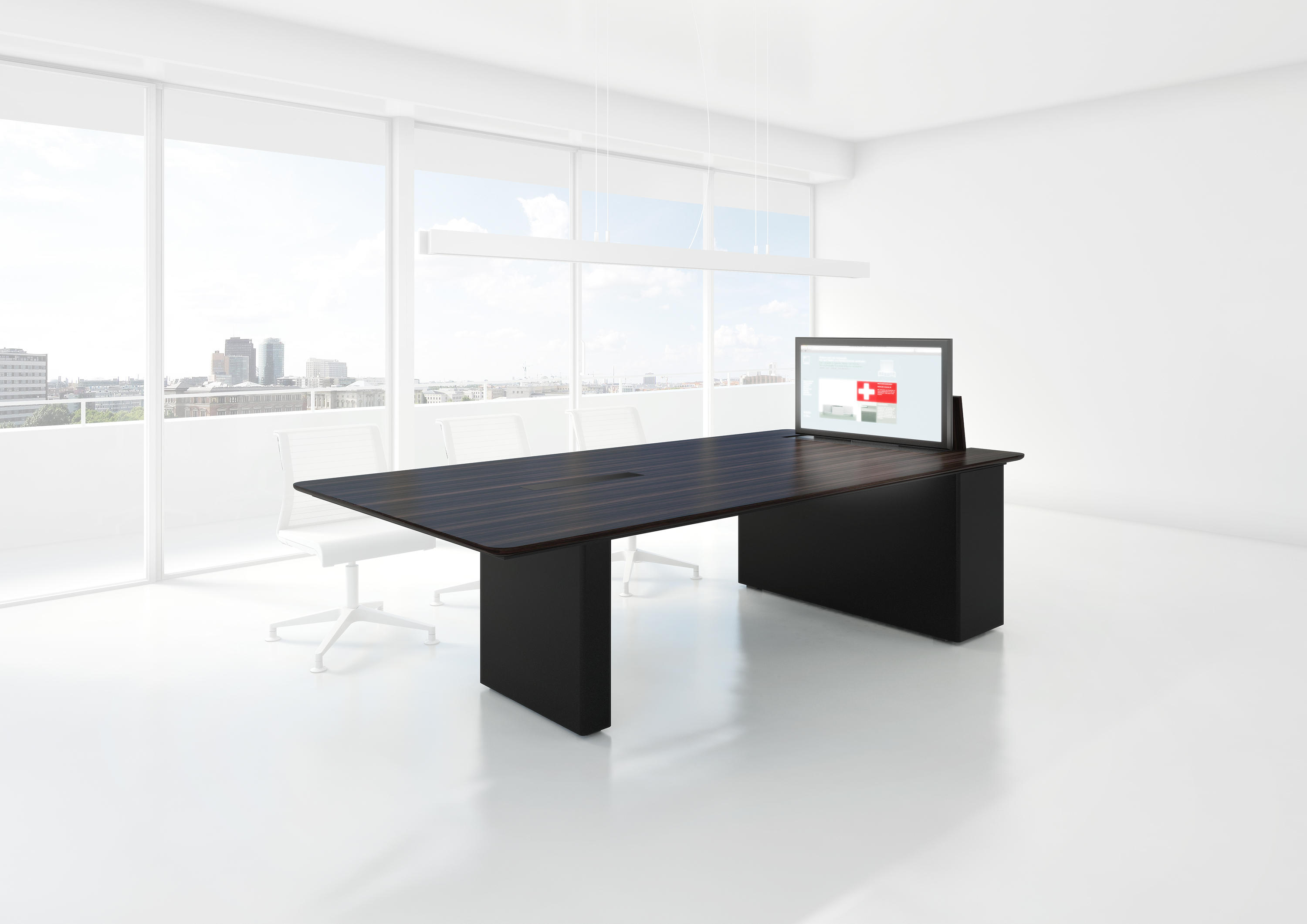 HUB视频系统|HUB视频应用|办公家具|万象城(中国)家具|X6视频会议系统桌